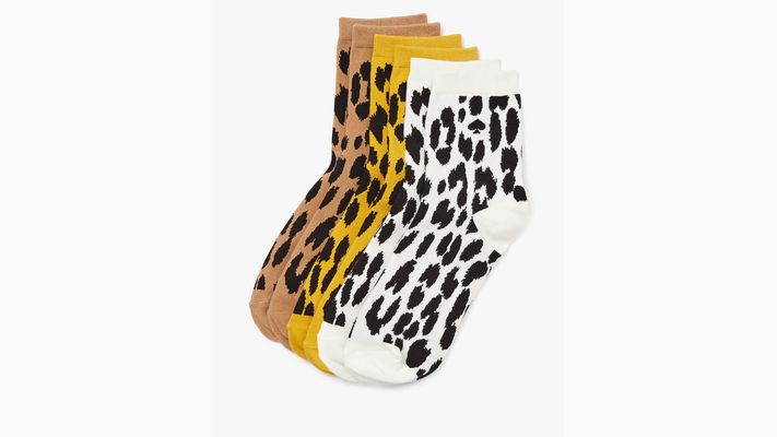 Kate Spade Modern Leopard 3 Pack Boxed Crew Socks