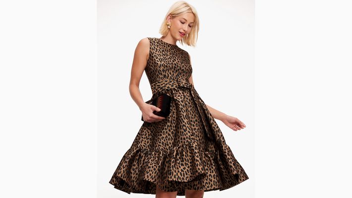 Kate Spade Modern Leopard Brocade Dress, Light Tobacco