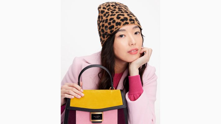 Kate Spade Modern Leopard Knit Beanie, Brown