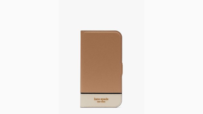 Kate Spade Morgan Colorblock iPhone 13 Pro Max Magnetic Wrap Folio Case, Pale Dogwood