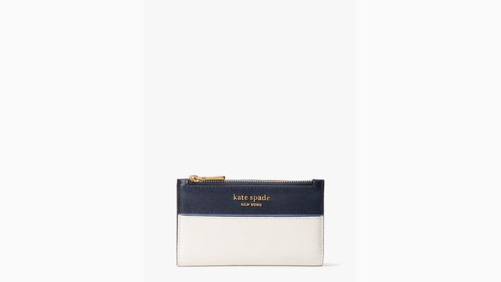 Kate Spade Morgan Colorblocked Small Slim Bifold Wallet, Cream