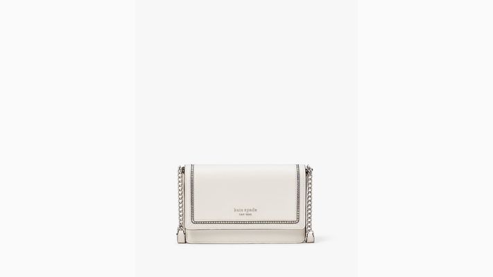 Kate Spade Morgan Crystal Inlay Flap Chain Wallet, Parchment