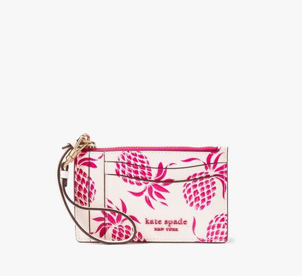 Kate Spade Morgan Pineapple Embossed Coin Card Case Wristlet, Cream