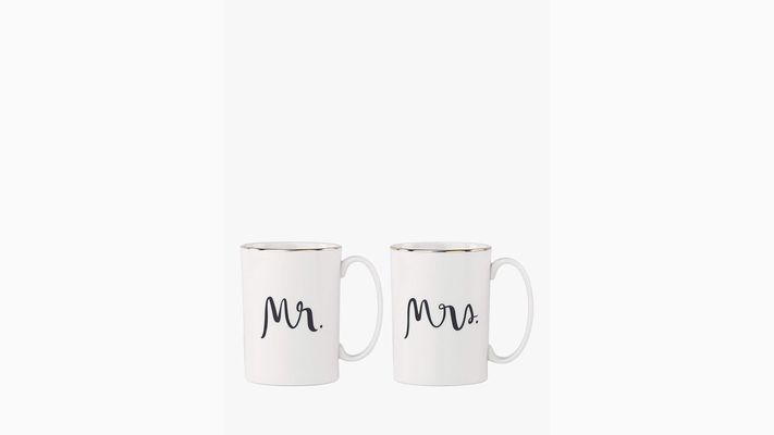 Kate Spade Mr. And Mrs. 2-Piece Mug Set, White