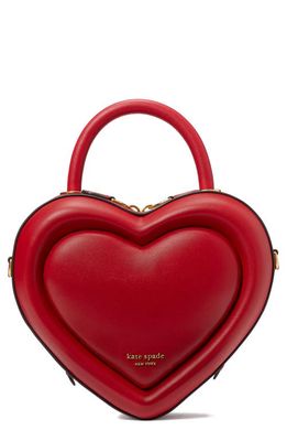 kate spade new york 3d heart leather crossbody bag in Perfect Cherry