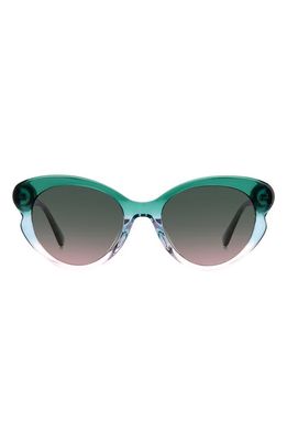 kate spade new york 53mm elina/g/s round sunglasses in Green Blue/Green Pink