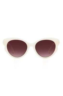 kate spade new york 53mm elina/g/s round sunglasses in White/Burgundy Shaded