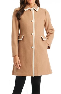 kate spade new york a-line wool blend coat in Camel