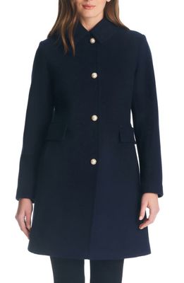 kate spade new york a-line wool blend coat in Midnight Navy
