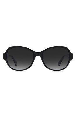 kate spade new york addilynn 57mm gradient round sunglasses in Gold/Grey Shaded