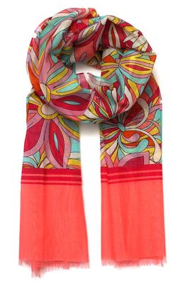 kate spade new york anemone floral oblong scarf in Rose Jam