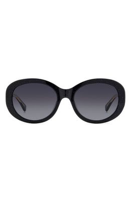 kate spade new york avah 56mm gradient round sunglasses in Black/Grey Shaded