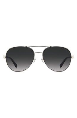 kate spade new york averie 58mm gradient aviator sunglasses in Palladium /Grey Shaded