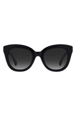 kate spade new york belah 50mm gradient round sunglasses in Black /Grey Shaded