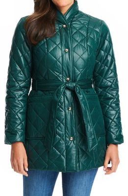 kate spade new york belted quilted coat in Pine Grove