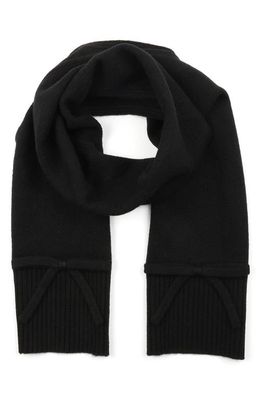 kate spade new york bow wool scarf in Black