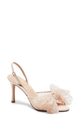 kate spade new york bridal sparkle slingback sandal in Rose Bud Fabric