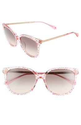 kate spade new york britton 55mm cat eye sunglasses in Pink/Grey Fuschia