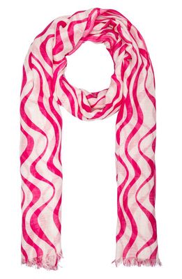 kate spade new york cabana wave yarn dyed fringe scarf in Cream Rosejam