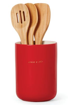 kate spade new york cause a stir utensils set & crock in Red