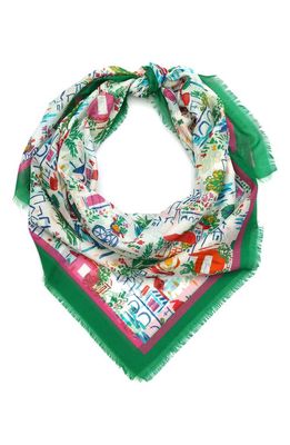 kate spade new york coastal vacation square scarf in Green Multi