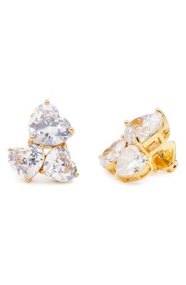 kate spade new york crystal cluster stud earrings in Clear/Gold