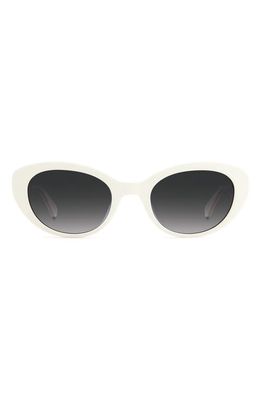kate spade new york crystals 51mm round sunglasses in White /Grey Shaded