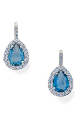kate spade new york cubic zirconia pavé halo drop earrings in Blue/Multi