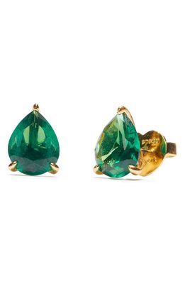 kate spade new york cubic zirconia stud earrings in Green/Gold