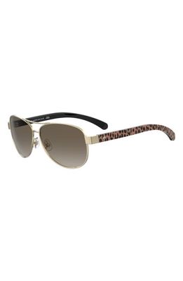 Kate Spade New York 'dalia2' 58mm aviator sunglasses in Gold Pattern Beige/Brown 