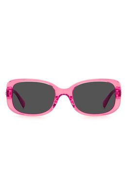 kate spade new york dionnas 52mm polarized rectangular sunglasses in Pink /Grey