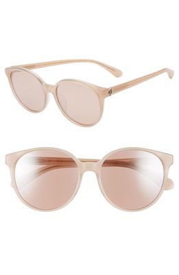 kate spade new york eliza 55mm round sunglasses in Nude/Pink Flash Slv