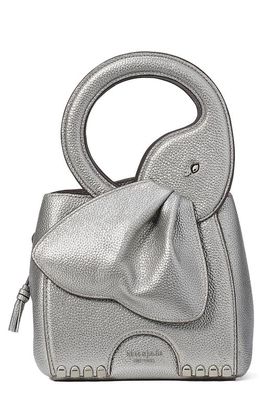 kate spade new york ellie metallic leather top handle bag in Silver