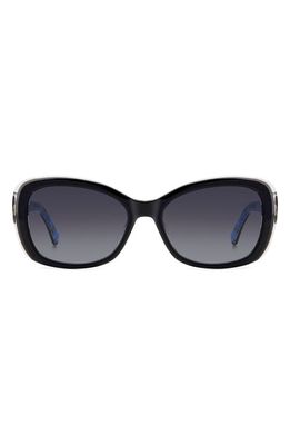 kate spade new york elowen 55mm gradient round sunglasses in Black/Grey Shaded