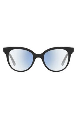 kate spade new york everlee 50mm blue light blocking reading glasses in Black Beige/Demo Lens