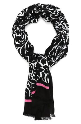 kate spade new york flourish swirl scarf in Black/Cream