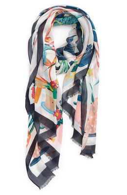 kate spade new york flower pot jungle oblong scarf in French Cream