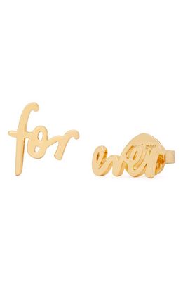kate spade new york forever mismatched stud earrings in Gold.