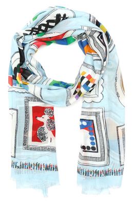 kate spade new york gallery wall oblong scarf in Multi Blue