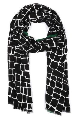 kate spade new york geometric giraffe silk oblong scarf in French Cream