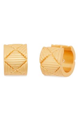 kate spade new york geometric huggie hoop earrings in Gold