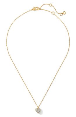 kate spade new york glitter heart pendant necklace in Opal Glitter