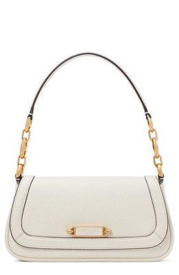 kate spade new york gramercy pebbled leather small shoulder bag in Halo White
