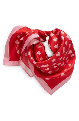 kate spade new york heart links silk bandana scarf in Engine Red
