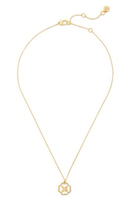 kate spade new york heritage bloom pendant necklace in Cream/Gold