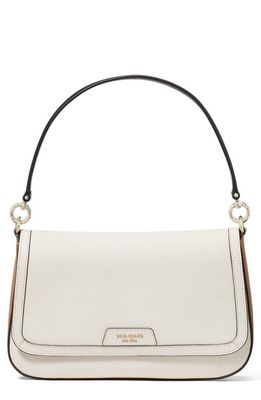 kate spade new york hudson colorblock pebbled leather satchel in Parchment Multi