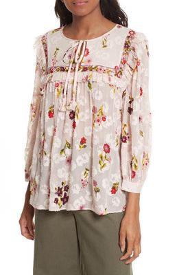 kate spade new york in bloom chiffon top in Pink