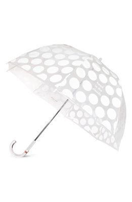 kate spade new york in the clouds clear umbrella in White