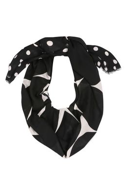 kate spade new york joy dot oblong scarf in Black /Cream