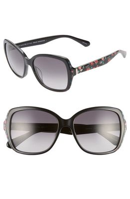 kate spade new york karalyns 56mm gradient butterfly sunglasses in Black/Gold Black